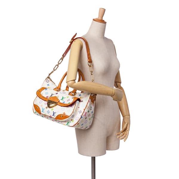 Pre-owned Louis Vuitton Monogram Multicolore Rita White