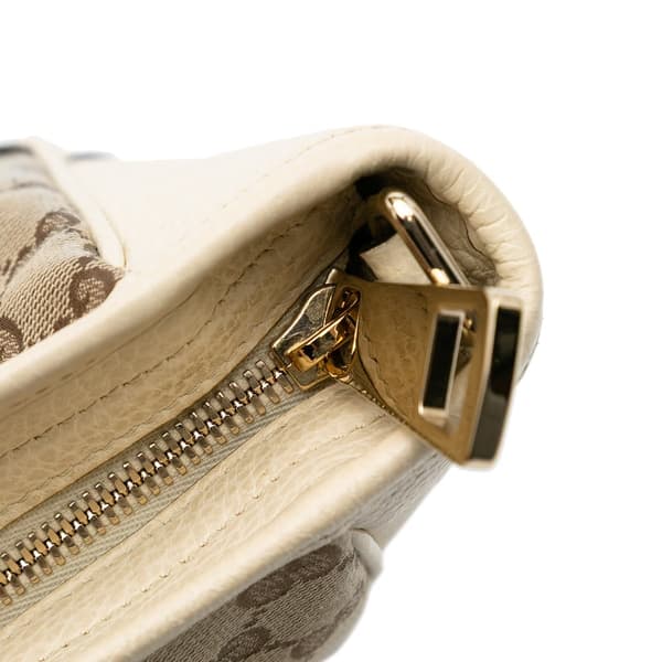 Pre-owned Gucci Small GG Canvas Bree Satchel Brown