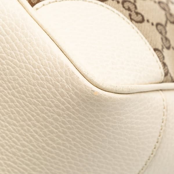 Pre-owned Gucci Small GG Canvas Bree Satchel Brown