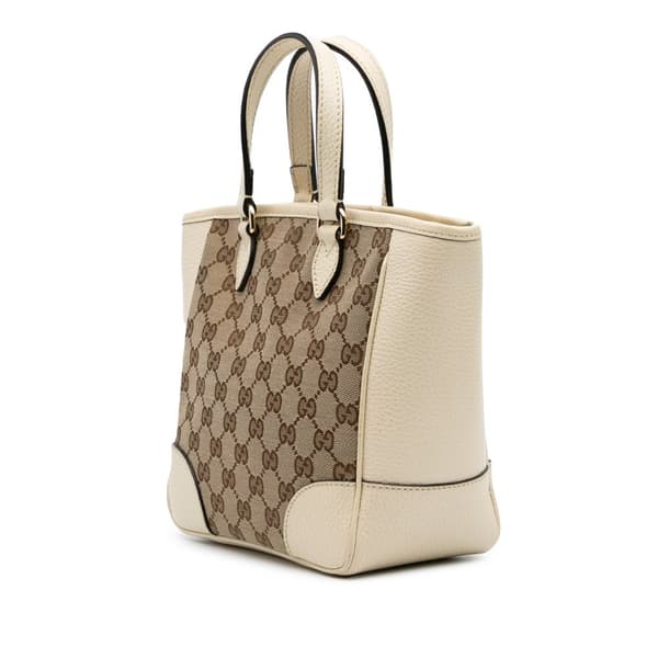 Pre-owned Gucci Small GG Canvas Bree Satchel Brown