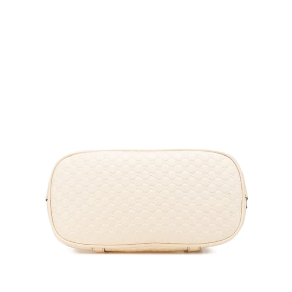 Pre-owned Gucci Mini Microguccissima Dome Satchel White