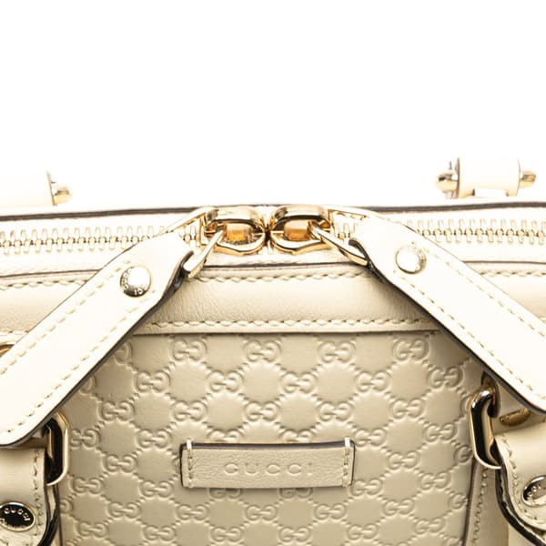 Pre-owned Gucci Mini Microguccissima Dome Satchel White