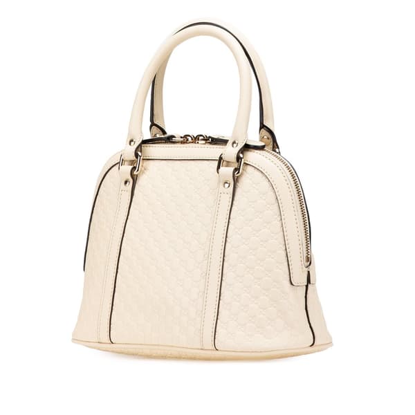 Pre-owned Gucci Mini Microguccissima Dome Satchel White
