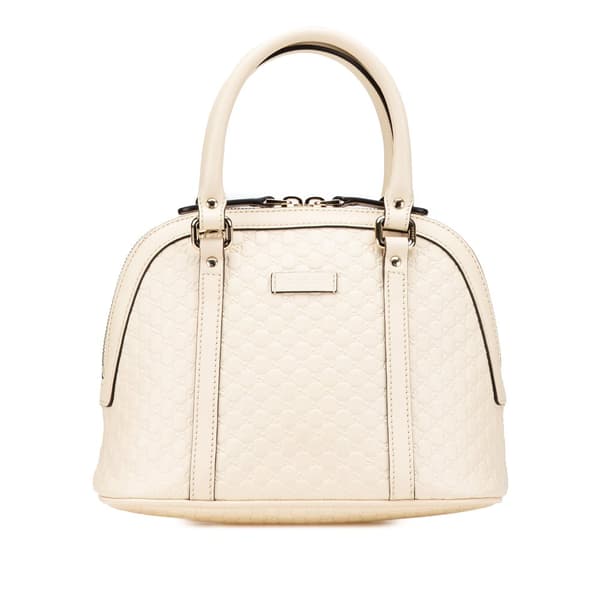Pre-owned Gucci Mini Microguccissima Dome Satchel White