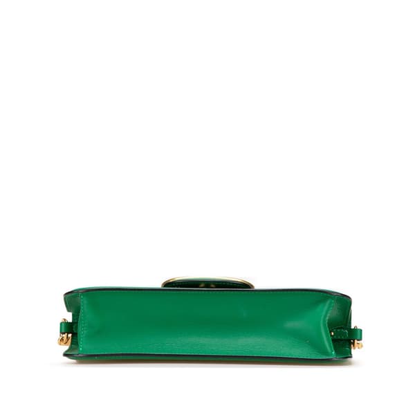 Pre-owned Valentino Calfskin VLogo Loco Satchel Green