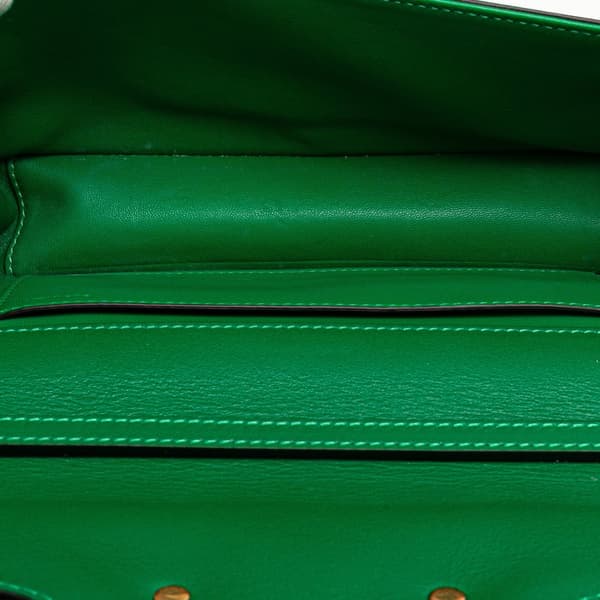 Pre-owned Valentino Calfskin VLogo Loco Satchel Green