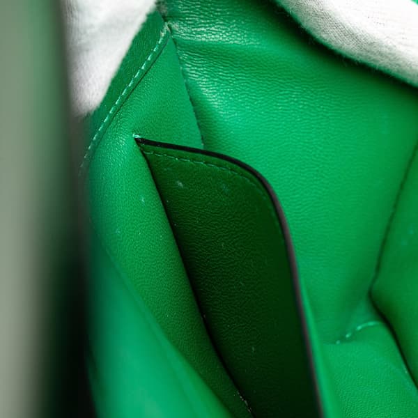 Pre-owned Valentino Calfskin VLogo Loco Satchel Green