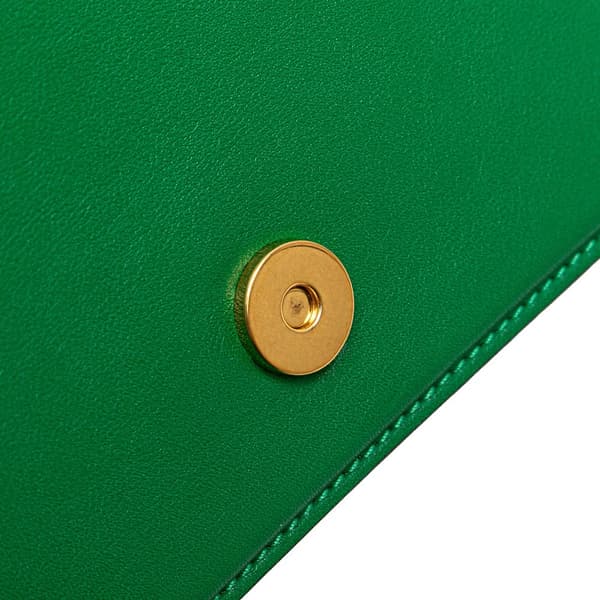 Pre-owned Valentino Calfskin VLogo Loco Satchel Green