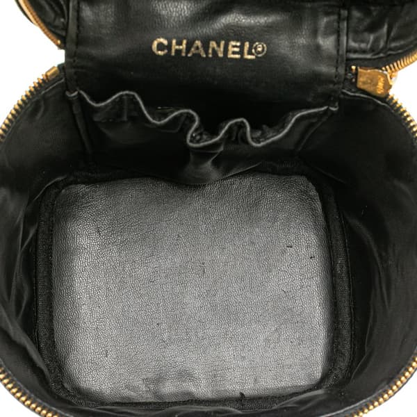 Pre-owned Chanel CC Caviar Vanity Case Black
