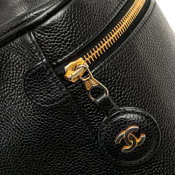 Pre-owned Chanel CC Caviar Vanity Case Black