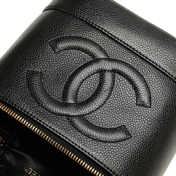 Pre-owned Chanel CC Caviar Vanity Case Black