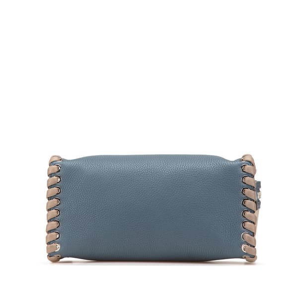 Pre-owned Fendi Leather Selleria Lei Whipstitch Satchel Blue