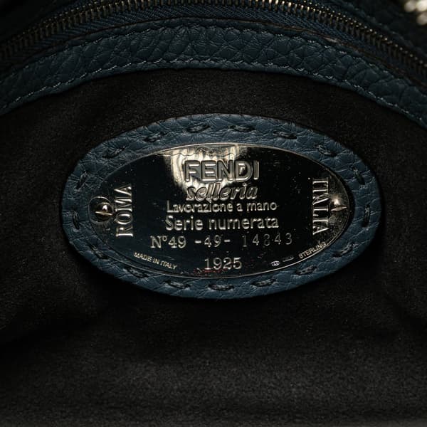 Pre-owned Fendi Leather Selleria Lei Whipstitch Satchel Blue