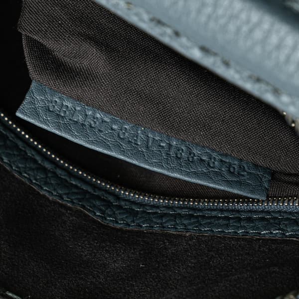 Pre-owned Fendi Leather Selleria Lei Whipstitch Satchel Blue