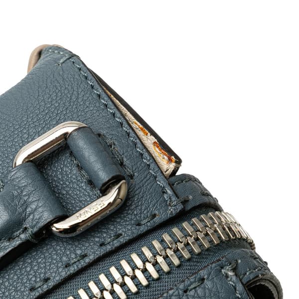 Pre-owned Fendi Leather Selleria Lei Whipstitch Satchel Blue