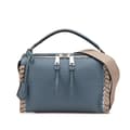 Miniatyrbillede 1 af 10: Pre-owned Fendi Leather Selleria Lei Whipstitch Satchel Blue