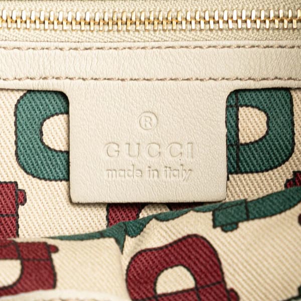Pre-owned Gucci Guccissima Hysteria Satchel White