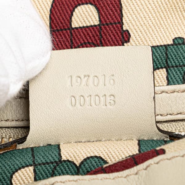 Pre-owned Gucci Guccissima Hysteria Satchel White