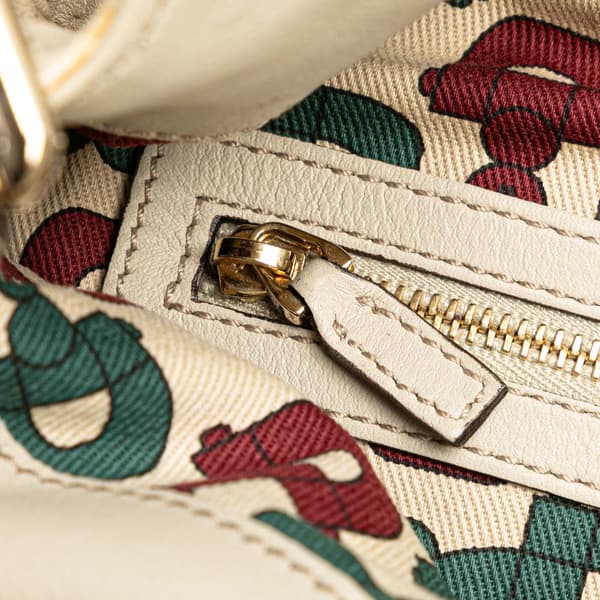 Pre-owned Gucci Guccissima Hysteria Satchel White