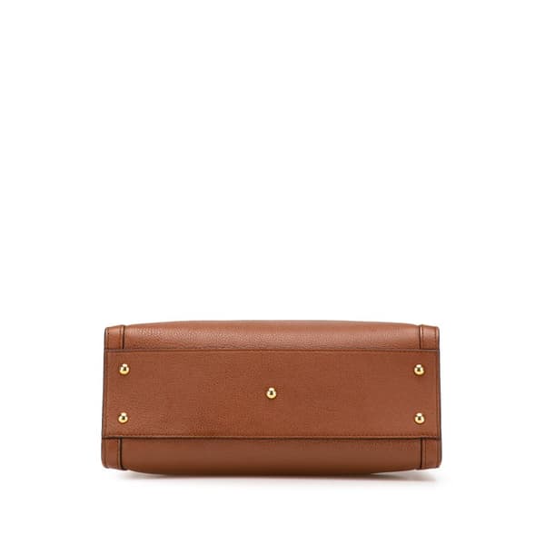 Pre-owned Gucci Small Leather Bamboo Diana Satchel Brown