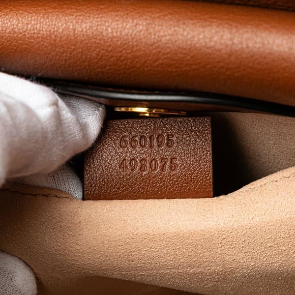 Pre-owned Gucci Small Leather Bamboo Diana Satchel Brown