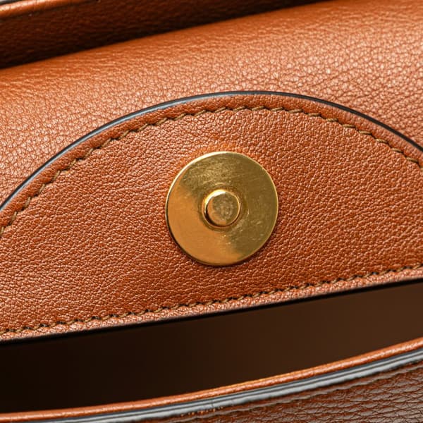 Pre-owned Gucci Small Leather Bamboo Diana Satchel Brown
