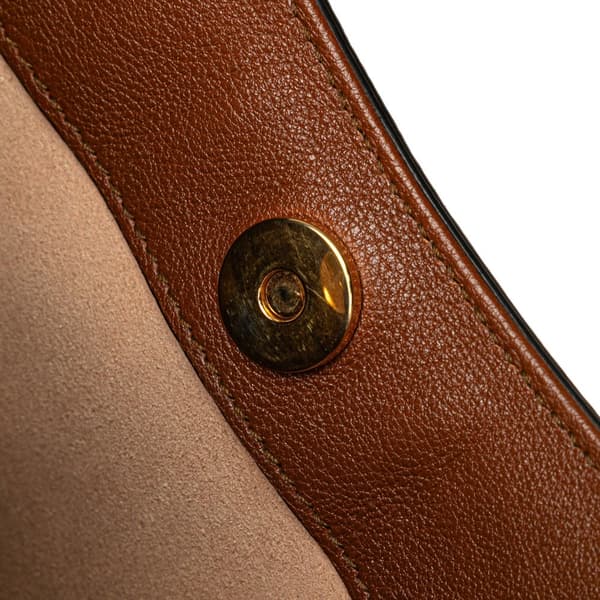 Pre-owned Gucci Small Leather Bamboo Diana Satchel Brown