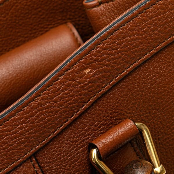 Pre-owned Gucci Small Leather Bamboo Diana Satchel Brown