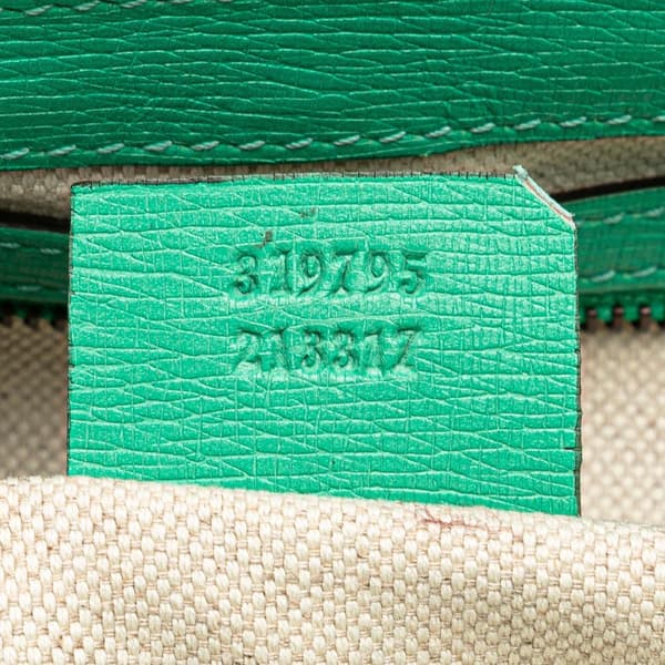 Pre-owned Gucci Leather Bright Bit Satchel Green