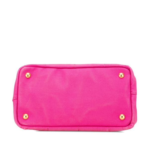 Pre-owned Prada Small Canvas Canapa Logo Satchel Pink