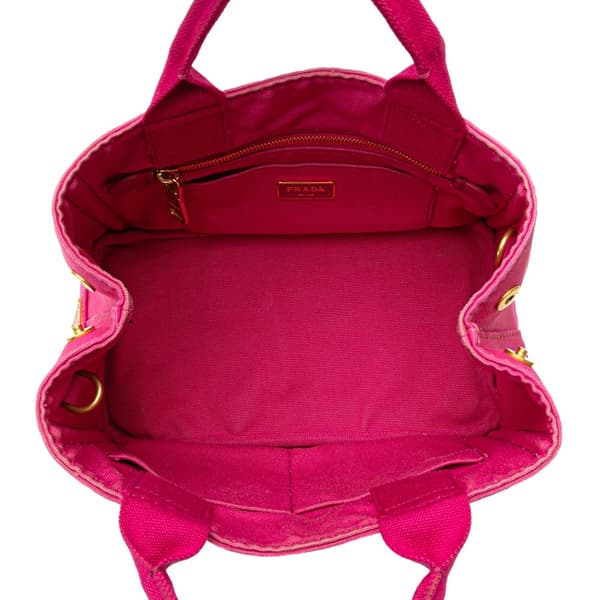 Pre-owned Prada Small Canvas Canapa Logo Satchel Pink