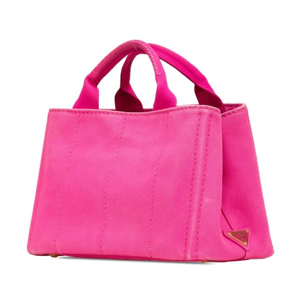 Pre-owned Prada Small Canvas Canapa Logo Satchel Pink