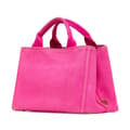 Miniatyrbilde 2 av 7: Pre-owned Prada Small Canvas Canapa Logo Satchel Pink