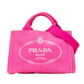 Miniatyrbilde 1 av 7: Pre-owned Prada Small Canvas Canapa Logo Satchel Pink