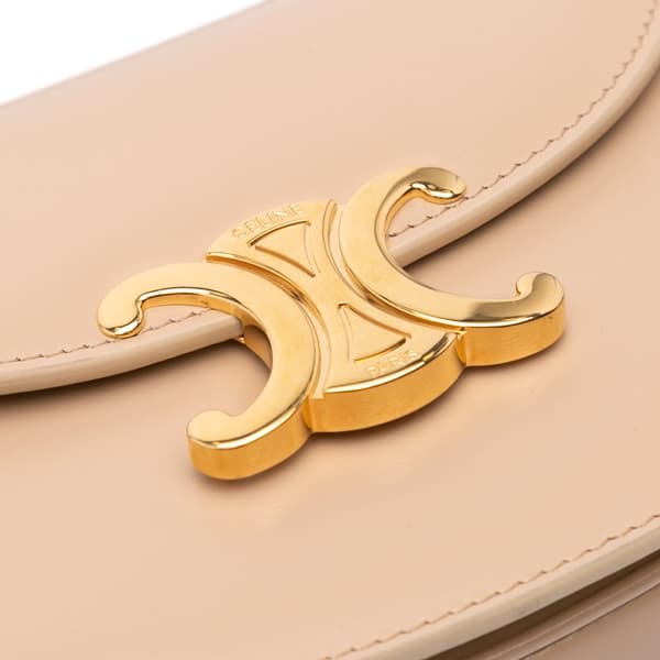 Pre-owned Celine Mini Shiny Calfskin Besace Clea Satchel Brown