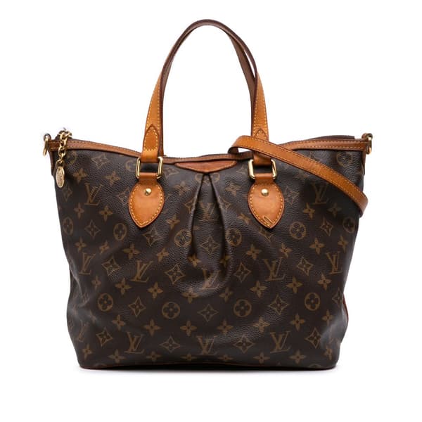 Pre-owned Louis Vuitton Monogram Palermo PM Brown