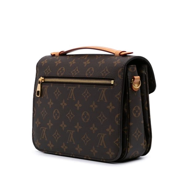 Pre-owned Louis Vuitton Monogram Pochette Metis Brown