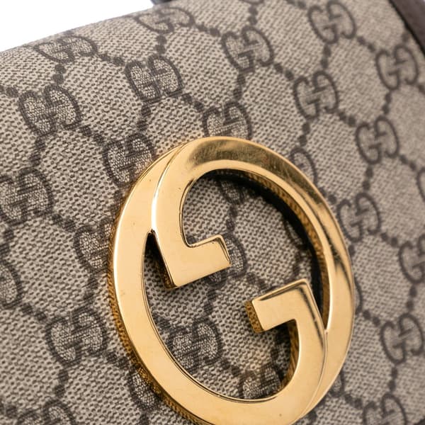 Pre-owned Gucci Mini GG Supreme Blondie Satchel Brown