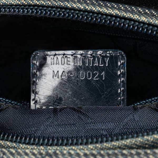 Pre-owned Dior Medium Denim Cannage Lady Dior Blue