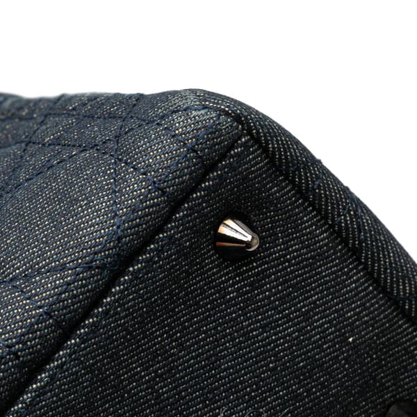 Pre-owned Dior Medium Denim Cannage Lady Dior Blue