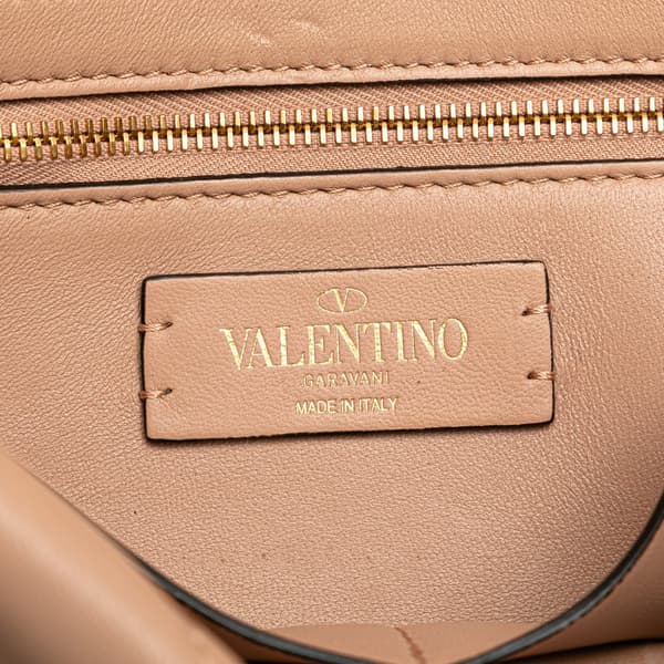 Pre-owned Valentino Large Nappa Roman Stud Satchel Pink