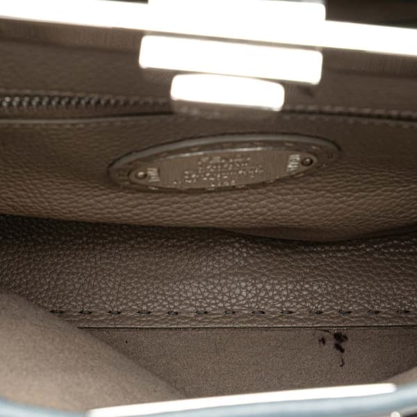 Pre-owned Fendi Medium Leather Whipstitch Peekaboo Satchel Blue