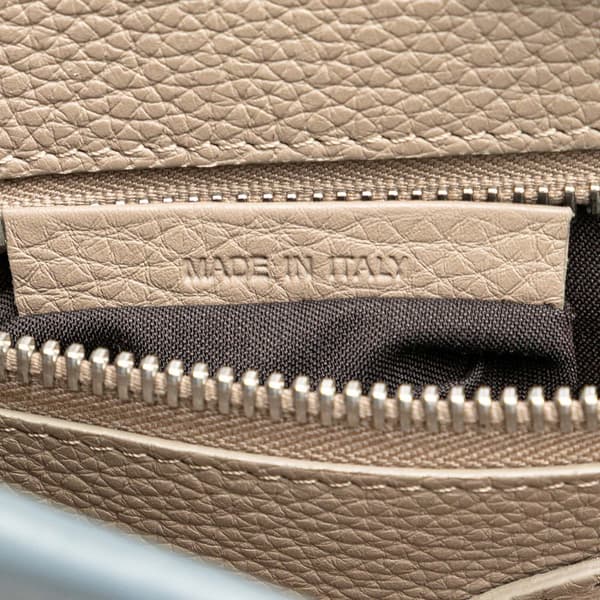 Pre-owned Fendi Medium Leather Whipstitch Peekaboo Satchel Blue