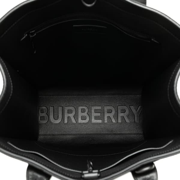 Pre-owned Burberry TB Monogram Canvas Tote Black