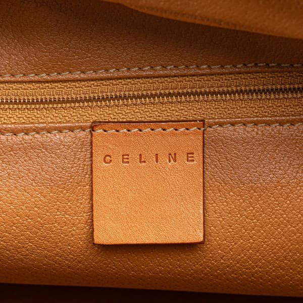 Pre-owned Celine Macadam Coated Canvas Handbag Brown