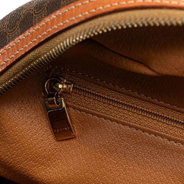 Pre-owned Celine Macadam Coated Canvas Handbag Brown