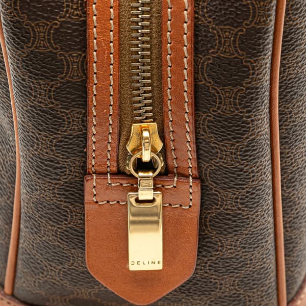 Pre-owned Celine Macadam Coated Canvas Handbag Brown