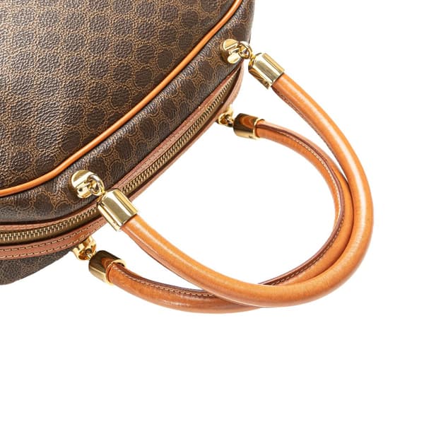 Pre-owned Celine Macadam Coated Canvas Handbag Brown