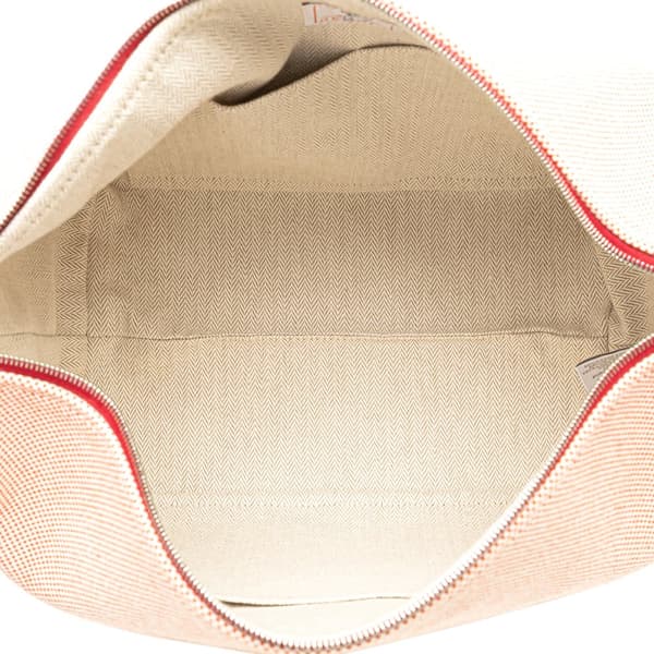 Pre-owned Hermès Large Canvas Bride A Brac Cabriole Case Orange