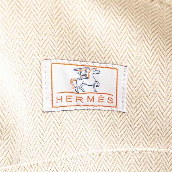 Pre-owned Hermès Large Canvas Bride A Brac Cabriole Case Orange